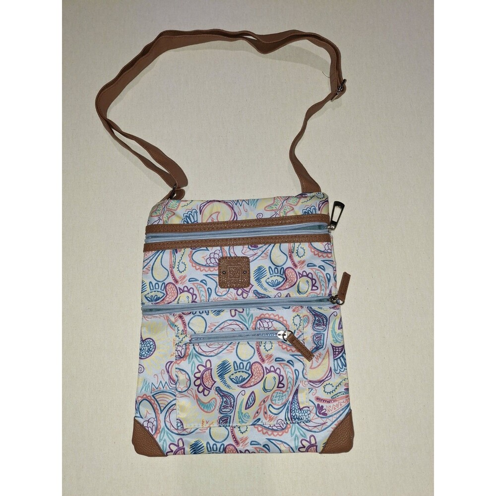 EUC Stone Mountain Paisley Multicolor Crossbody Purse | 9” x 11”